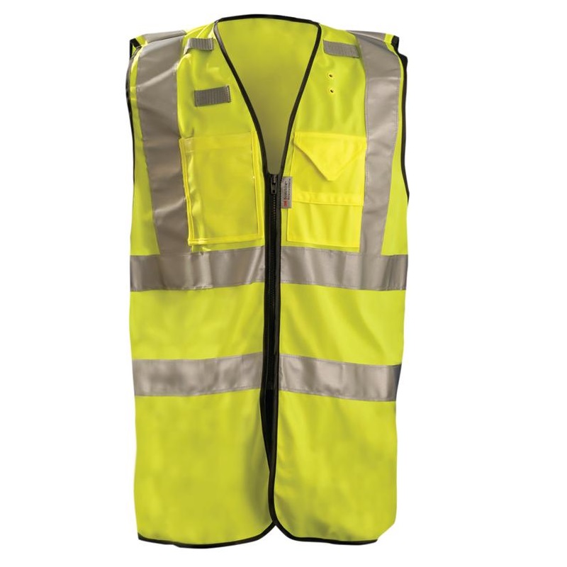 High Visibility Premium Full Surveyor Vest Yellow 2 Stripes